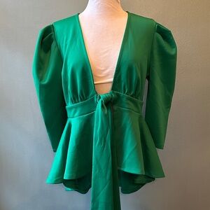 New York & Company Vibrant Green Tie-Front dress jacket
